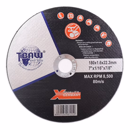 7 Inch 180X1.6X22.2 Disco De Corte Cutting Wheel for Inox